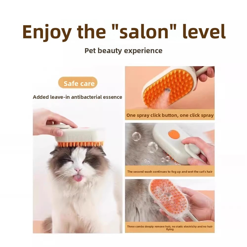 USB Rechargeable Pet Grooming Spray Massage Comb Miyoohpet